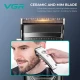 Аккумуляторная машинка для стрижки (clipper) VGR V-880C BLACK, EXTERNAL ROTOR MOTOR, MIM BLADE, 11 насадок, док-станция