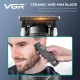 Триммер VGR V-880T BLACK, EXTERNAL ROTOR MOTOR, MIM BLADE, 4 насадки, док-станция