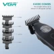 Триммер VGR V-880T BLACK, EXTERNAL ROTOR MOTOR, MIM BLADE, 4 насадки, док-станция