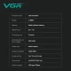 Триммер VGR V-880T BLACK, EXTERNAL ROTOR MOTOR, MIM BLADE, 4 насадки, док-станция