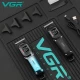 Триммер VGR V-964 BLACK, 7000 RPM, 3 насадки, LED display