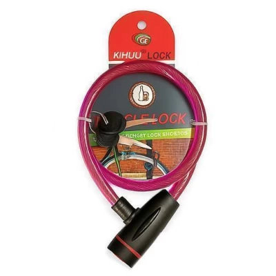Замок велосипедный KIHUU LOCK 187, 12*100 тросовый, 2 ключа