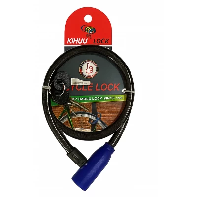 Замок велосипедный KIHUU LOCK 801, 8*120 тросовый, 2 ключа