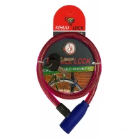 Замок велосипедный KIHUU LOCK 801, 8*65 тросовый, 2 ключа