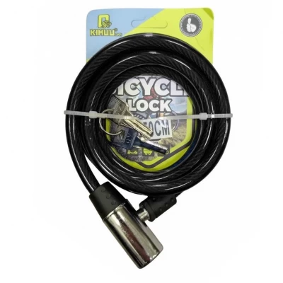 Замок велосипедный KIHUU LOCK 185, 10*80 тросовый, 2 ключа
