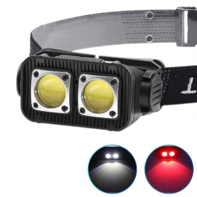 Фонарь налобный K372/L-31-2COB(White+Red), Motion Sensor,  Li-Ion аккум., индикация заряда, ЗУ Type-C, Box