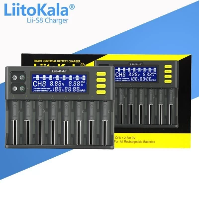 Зарядное устройство LiitoKala Lii-S8, 8х -AA, AAA, 18650, 26650, 21700 Li-ion, LiFePo4, Ni-Mh ОРИГИНАЛ