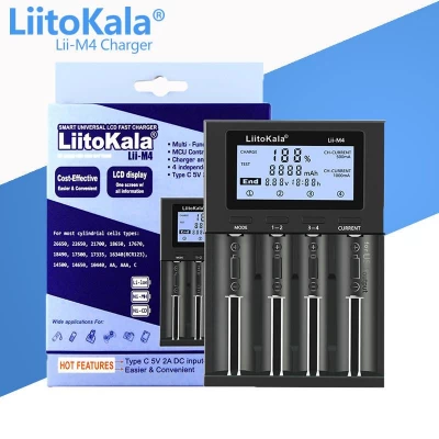 Зарядное устройство LiitoKala Lii-M4, 4хАА/ ААА/ A/ 14500/ 16340/ 18350/ 18650/ 26650