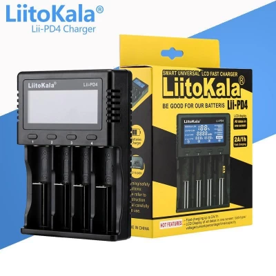 Зарядное устройство LiitoKala Lii-PD4, 4хАА/ ААА/ A/ 14500/ 16340/ 18350/ 18650/ 26650, LiFePO4, NiCd/NiMH аккумуляторов