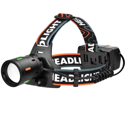 Фонарь налобный NIGHT VISION FLUORESCENCE BL-T207-TG, 2x18650, 1 РЕЖИМ, ЗУ Type-C, zoom