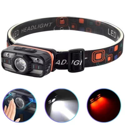 Фонарь налобный WH-0188-XPE+SMD(White+Red), Motion Sensor, Li-Ion аккумулятор, ЗУ Type-C