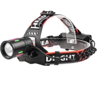 Фонарь налобный NIGHT VISION FLUORESCENCE 8083 1 РЕЖИМ WHITE LASER LED PM10-TG+COB, 2x18650, ЗУ Type-C, zoom