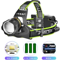 Фонарь налобный BL-A13-3-P360, 3x18650, zoom, ЗУ Type-C, Box