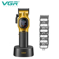 Аккумуляторная машинка для стрижки (clipper) VGR V-886C GOLD, LED display, 9000RPM
