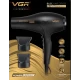Фен профессиональный VGR V-406 BLACK, 3 уровня обдува, 3 уровня температуры, 2 насадки, 3000 Вт