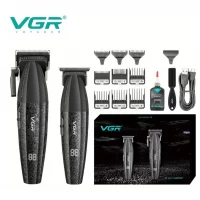 Комплект VGR 2 в 1 V-640 S2 BLACK аккумуляторная машинка для стрижки (clipper) и триммер