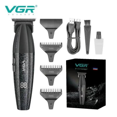 Триммер VGR V-640T BLACK, 3 насадки, LED display, 9000RPM