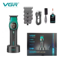 Триммер VGR V-885T GREEN, 4 насадки, LED display