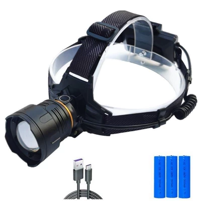 Фонарь налобный 8078-P360, 1 режим, 3x18650, ЗУ Type-C, zoom, Box Фонарь налобный 8078-P360, 1 режим, 3x18650, ЗУ Type-C, zoom, Box