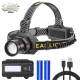 Фонарь налобный BL-T701B-TG, 2x18650, ЗУ Type-C, zoom, Box