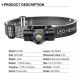 Фонарь налобный 5846-XPG, 1x16340, ЗУ Type-C, магнит, zoom, Box
