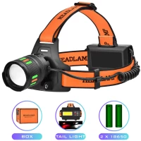 Фонарь налобный NIGHT VISION FLUORESCENCE BL-T203-TG+COB(White+Red), 2x18650, 1 РЕЖИМ, ЗУ Type-C, zoom Фонарь налобный NIGHT VISION FLUORESCENCE BL-T203-TG+COB(White+Red), 2x18650, 1 РЕЖИМ, ЗУ Type-C, zoom