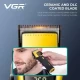 Аккумуляторная машинка для стрижки (clipper) VGR V-885C GOLD, 10 насадок, LED display