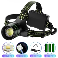 Фонарь налобный TD-X1-P360, Motion Sensor, 3x18650, Power Bank, ЗУ Type-C, zoom, Box
