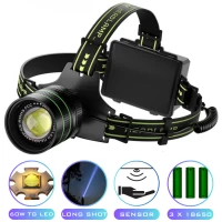 Фонарь налобный TD-XI-TG-60W, Motion Sensor, 3x18650, Power Bank, ЗУ Type-C, zoom, Box