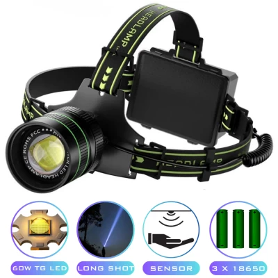Фонарь налобный TD-XI-TG-60W, Motion Sensor, 3x18650, Power Bank, ЗУ Type-C, zoom, Box Фонарь налобный TD-XI-TG-60W, Motion Sensor, 3x18650, Power Bank, ЗУ Type-C, zoom, Box