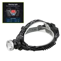 Фонарь налобный 8070-P50, 3x18650, Power Bank, ЗУ Type-C, zoom