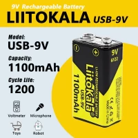 Аккумулятор Крона, LiitoKala USB-9V, 1100mAh, ОРИГИНАЛ