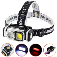 Фонарь налобный HX-T60-5SMD+COB(White+Red), Waterproof, 1x18650, ЗУ Type-C, магнит, Box Фонарь налобный HX-T60-5SMD+COB(White+Red), Waterproof, 1x18650, ЗУ Type-C, магнит, Box