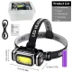 Фонарь налобный HX-T80S-COB(White+Red), Motion Sensor, Waterproof, 1x18650, ЗУ Type-C, магнит, Box