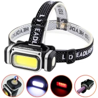 Фонарь налобный HX-T80-COB(White+Red), Waterproof, 1x18650, ЗУ Type-C, магнит, Box