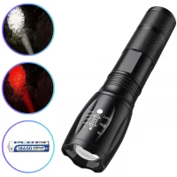 Фонарь 1831-2XPE(White+Red), 1x18650, ЗУ Type-C, zoom, Box