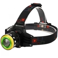 Фонарь налобный Police T105-T6+COB, 2x18650, zoom, ЗУ microUSB, Box