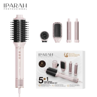 Фен-стайлер IPARAH 5 в 1 P-505P PINK, 5 насадок, 3 режима, 3 режима температуры, 105000 RPM, 1300W
