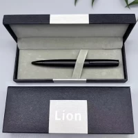 Подарочная ручка в коробке Lion (черная матовая) 382