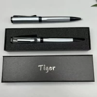 Подарочная ручка Tiger в футляре (серебристо-черная) 385