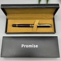 Подарочная ручка Promise в футляре (черно-золотая с узором) 568