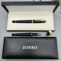 Ручка ZORRO в подарочной коробке (черная с золотистыми вставками) 875