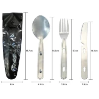 Туристический набор 3 в 1 Ложка, Вилка, Нож, 16,5см S-162