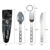 Туристический набор 3 в 1 Ложка, Вилка, Нож, 16 см S-165 Туристический набор 3 в 1 Ложка, Вилка, Нож, 16 см S-165