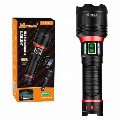 Тактический фонарь YEMAO YM-B631-D, 2500LM, аккумулятор 26650 (5000 mAh), линза для поджога Тактический фонарь YEMAO YM-B631-D, 2500LM, аккумулятор 26650 (5000 mAh), линза для поджога