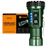 Тактический фонарь YEMAO YM-F337X, 3500LM, аккумуляторы 18650 + 18350 (3200 + 1500 mAh), боковые светодиоды (красный, синий,