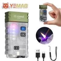 Фонарь YEMAO YM-M42 2XPG+5SMD(RGB), Li-Ion аккумулятор, ЗУ Type-C, зажим, магнит, зажигалка