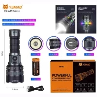 Фонарь YEMAO YM-A3T 1+18LED, 1x26650, ЗУ Type-C, zoom, магнит