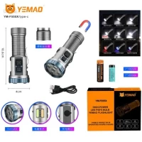 Фонарь YEMAO YM-F555X 5P35+4LED(RED+BLUE), 1x18650/18500, ЗУ Type-C, магнит, зажим Фонарь YEMAO YM-F555X 5P35+4LED(RED+BLUE), 1x18650/18500, ЗУ Type-C, магнит, зажим