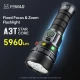 Фонарь YEMAO YM-A3T 1+18LED, 1x26650, ЗУ Type-C, zoom, магнит